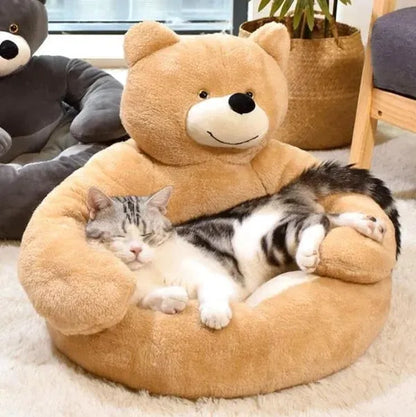 Teddy Bear Cuddler Cat Bed Dog Bed