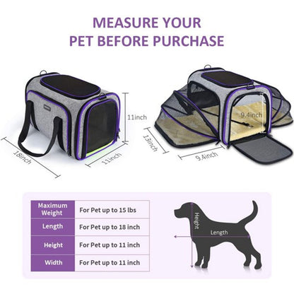 Airline approved pet travel bag